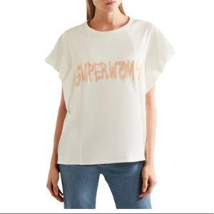 Chloe 2017 Superwoman cotton and jersey oversized short sleeve tshirt size small